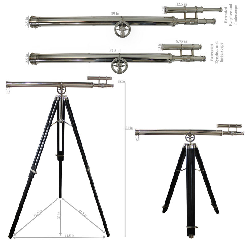 Télescope décoratif Cedaredge, Argent