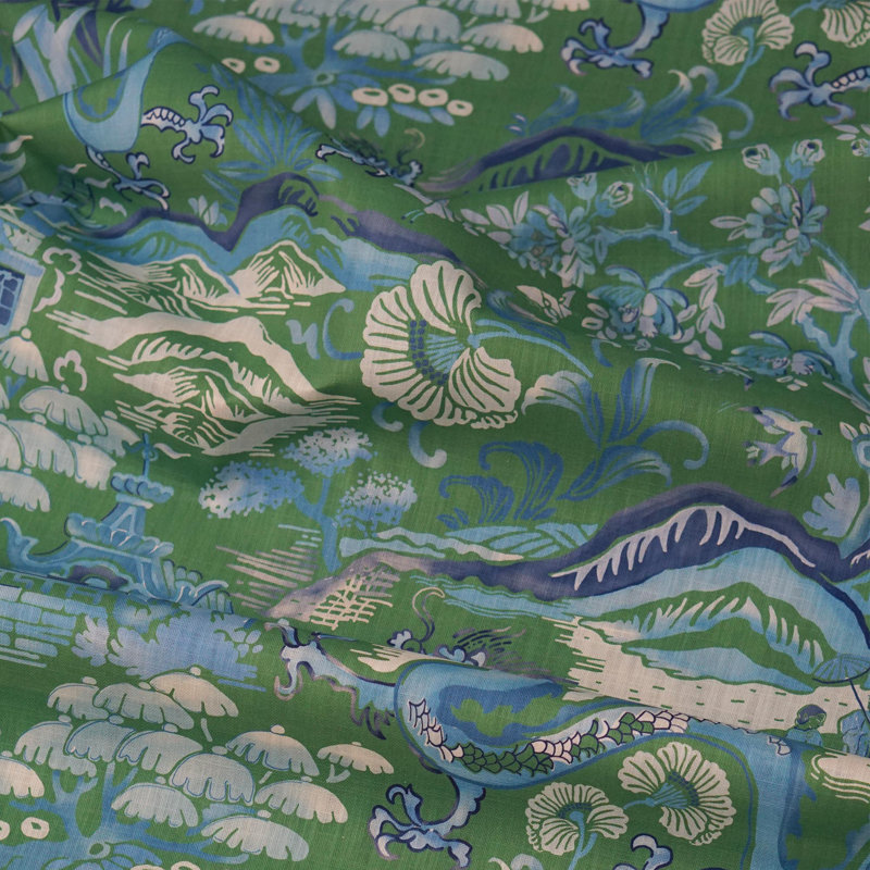 Gardens of Chinoise Fabric in Herbal Green