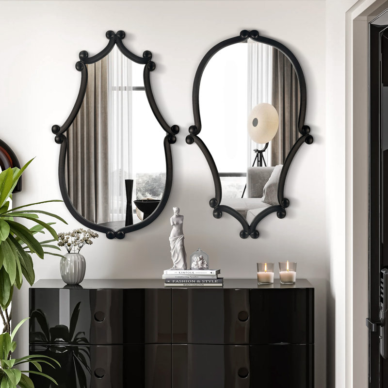 Miroir mural en bois massif (ensemble de 2), H 39 po x l 24 po