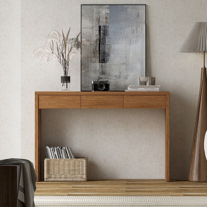 Modern simple rectangular console table, Brown
