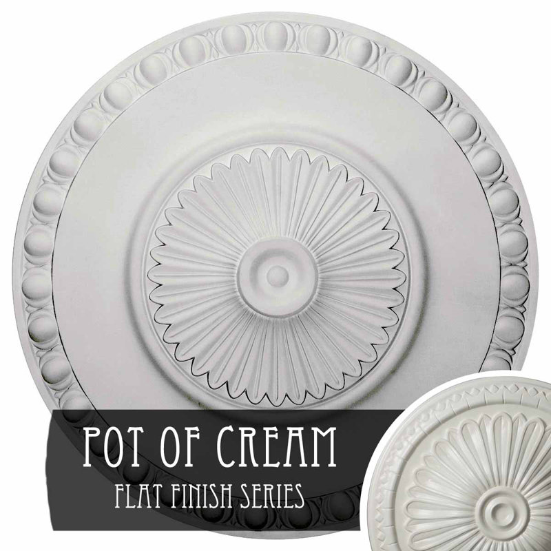 Médaillon de plafond Endurathane Lyon, DE 23 1/2 po x P 3 1/4 po (convient aux auvents jusqu'à 3 5/8 po), Pot de crème