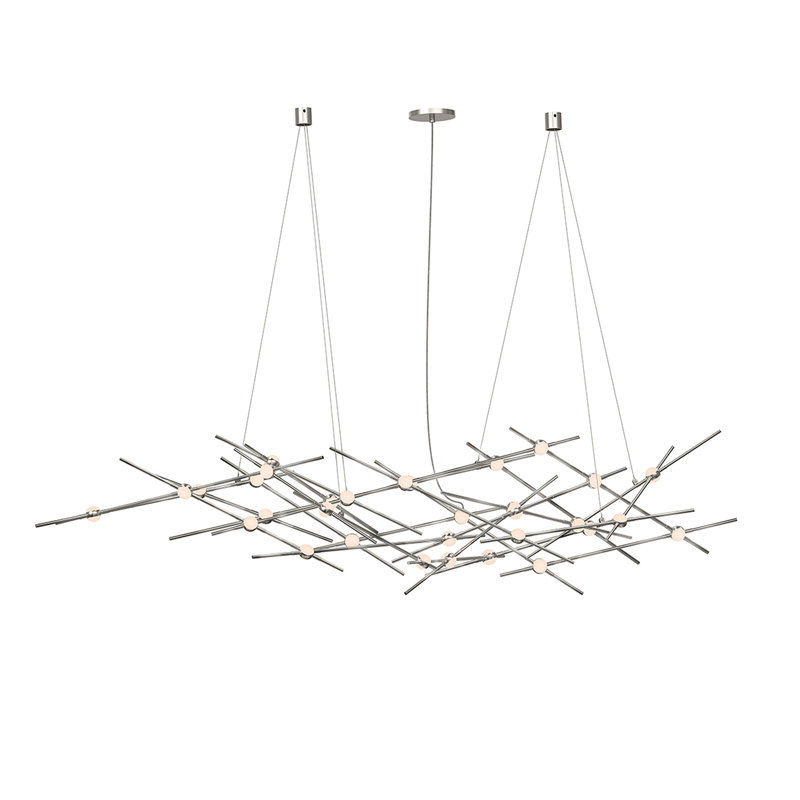 Ursa Major Satin Nickel 25-Light LED Geometric Chandelier