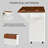 52" Fluted Kitchen Island with Drop-Leaf & Power Outlet, Mobile Cart with Faux Marble Top, 2 Doors & 2 Drawers, Adjustable Shelves-678668833