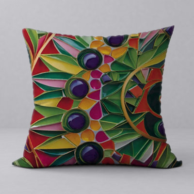 Oreiller New ManosMorenas, caractère et motifs vibrants / taille 18 po x 18 po