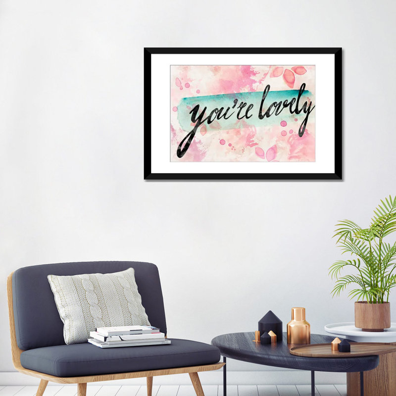« you is jolie », impression sur toile, H 24 po x l 32 po x P 1 po, Papier d'art encadré noir, Blanc