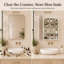 Armoire de salle de bain à miroir murale avec cadre en acrylique embossé de cristal, 23,5 po x 31,3 po, tablettes réglables en verre, charnières à fermeture en douceur, rangement dissimulé élégant pour meuble-lavabo moderne-1901160699