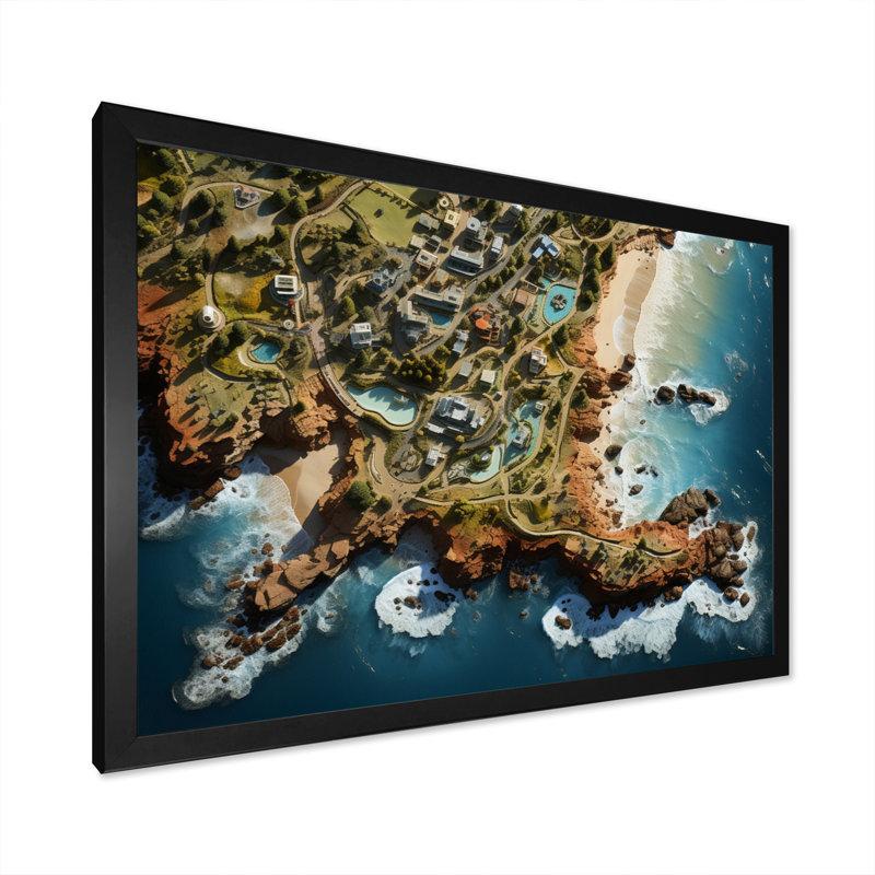 Clifton Beaches Cape, reproduction d'art sur toile, H 30 po x l 40 po x P 1,5 po, Cadre photo noir