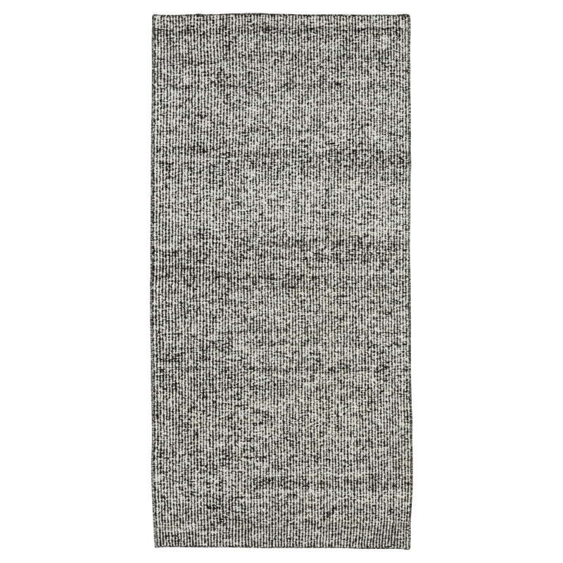 Black & White Dhurrie Wool Runner - 5' x 10'