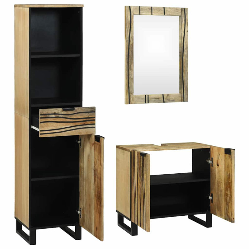Bathroom Furniture Set 3 Pcs38 X 33 X 160 Cm, Natural