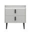 Table de chevet avec 2 tiroirs, table de chevet avec plateau en marbre, table d'appoint moderne pour la chambre à coucher, table de bout pour le salon, gris-484992740