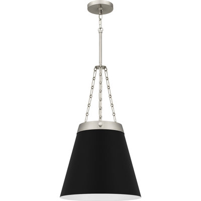 Luminaire suspendu en nickel brossé 1 lumière Deba