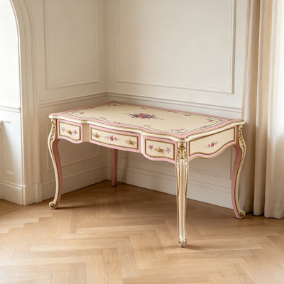 French-style Exquisite Painted 3-drawer Desk