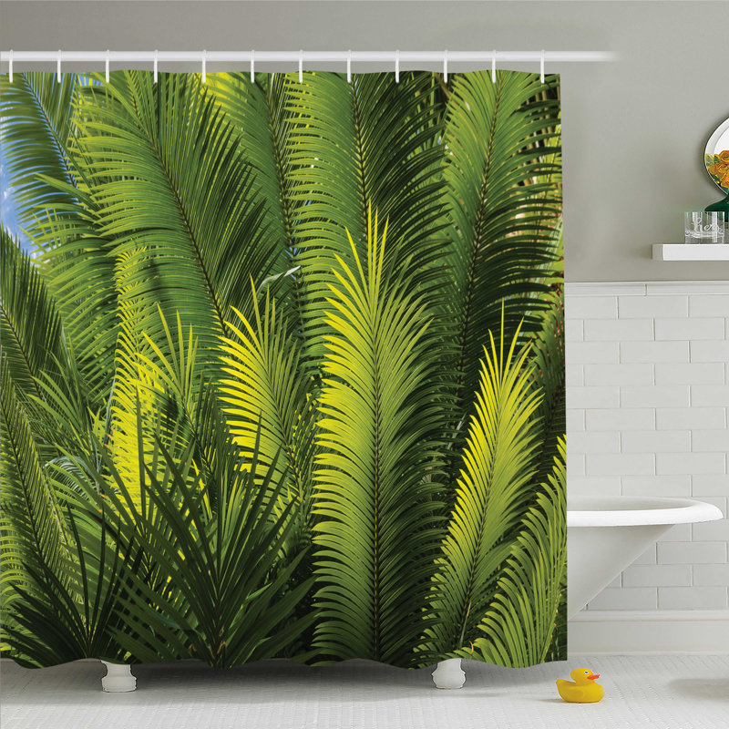 Ensemble de rideau de douche James-Martin Palmier, H 70 po x l 69 po