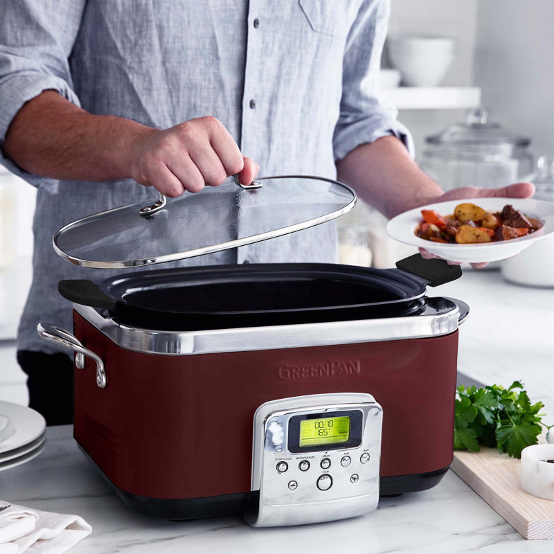 GreenPan Elite Ceramic Nonstick 6-Quart Slow Cooker, Oxford Blue
