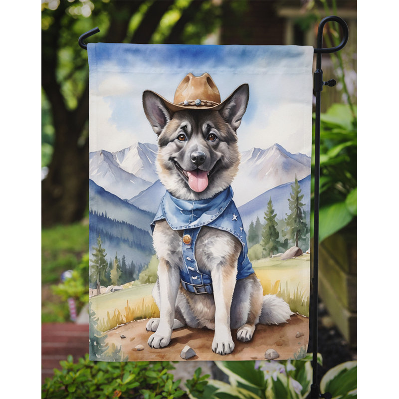 Drapeau Cowboy Welcome Garden, Elkhound norvégien