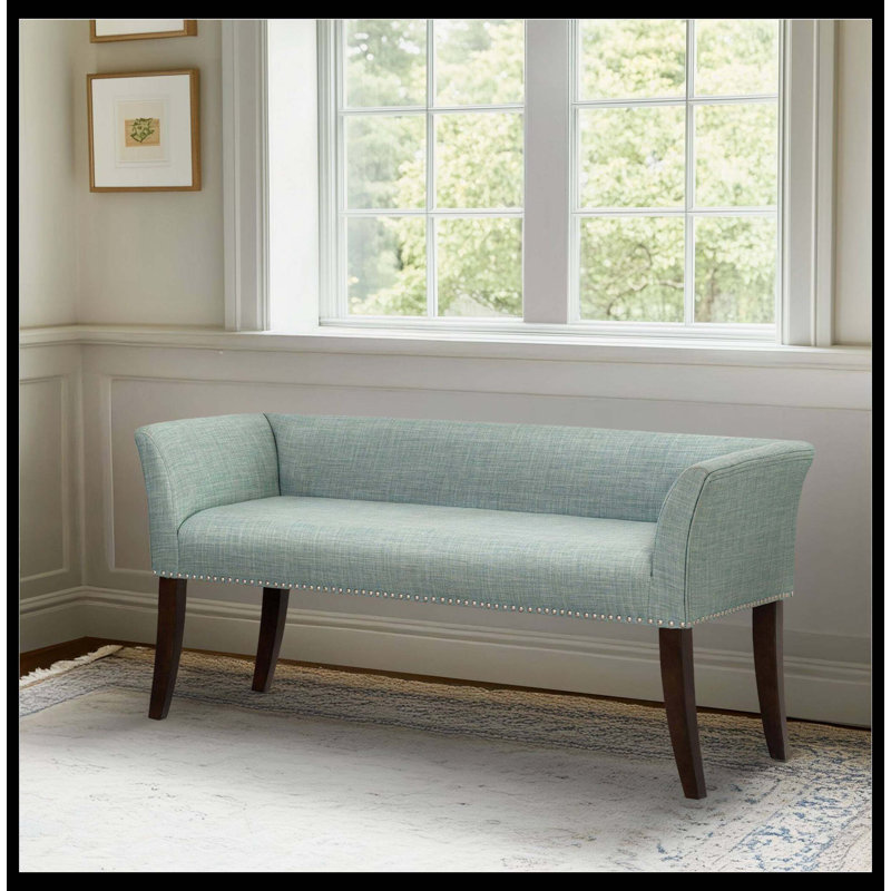 Banc rembourré Welburn bleu sarcelle, Sarcelle