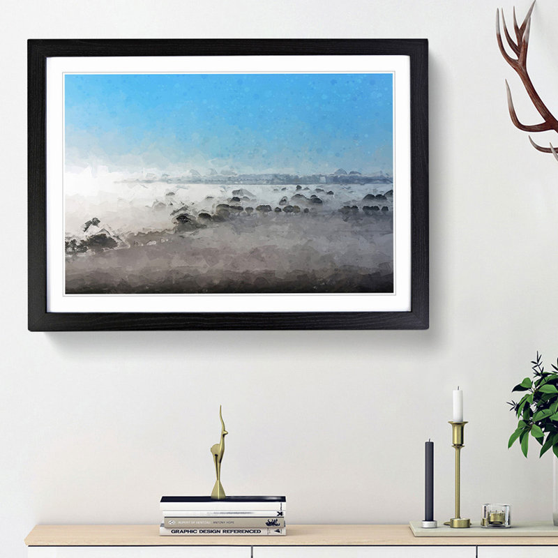 Mist over the Cotswolds - Framed Print, Black Framed, 27cm H x 36cm W x 2cm D