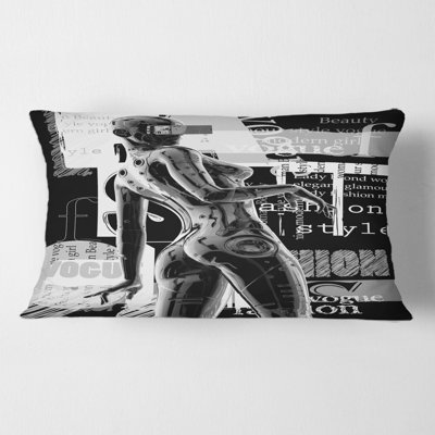 Housse et insert de coussin rectangulaire monochrome «Body I»