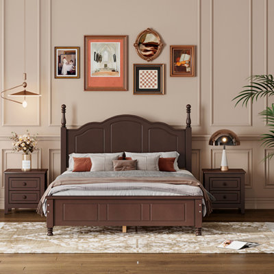 Wood Platform Bed Frame,Retro Style Platform Bed With Wooden Slat Support by Alcott Hill