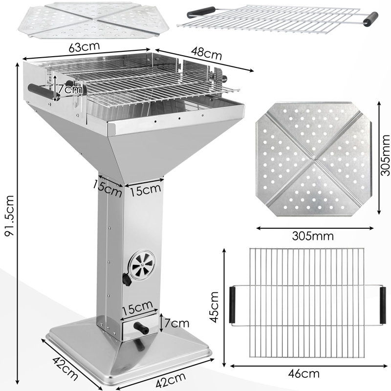 LIFERUN 42cm W Charcoal Grill