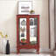 Armoire vitrée 2 portes avec portes en verre trempé, armoires vitrées avec panneau arrière en miroir et tablettes réglables, vitrine lumineuse pour la maison, ampoule de bureau incluse-131283817