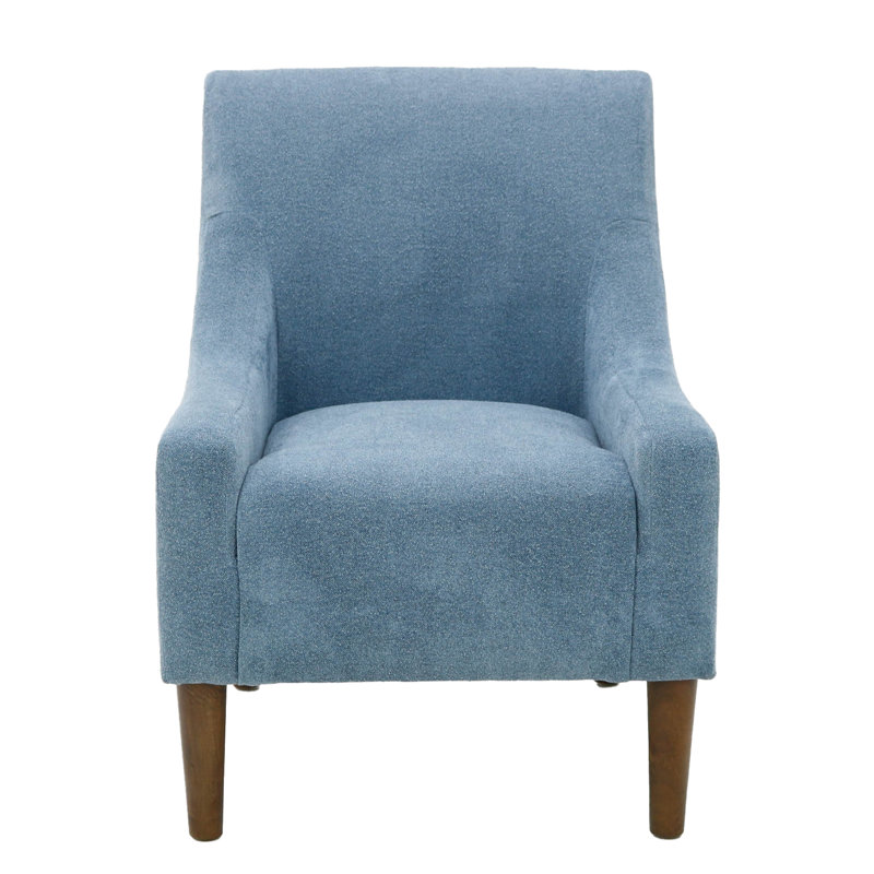 Shea Fabric Upholstered Armchair, Light Blue Polyester Blend