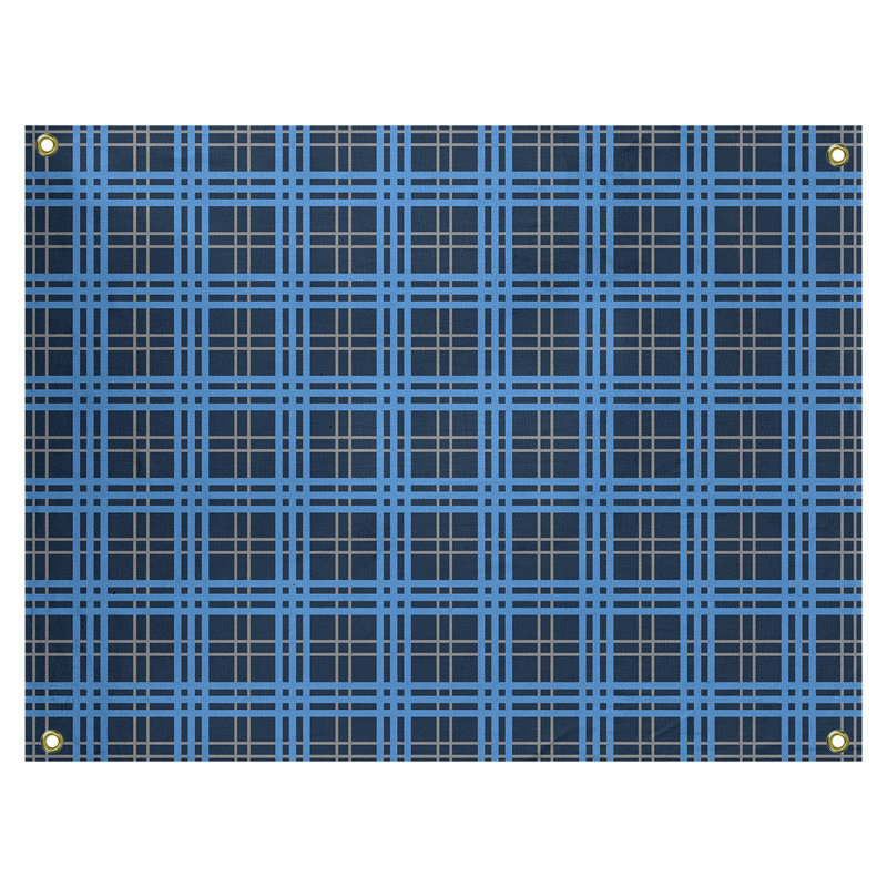 Tapisserie polyester Tennessee Luxury, H 59 po x l 80 po, Bleu marine / argent / bleu