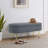 Ottoman Oval Storage Bench, Flannel With Metal Legs-Dark Gray(43.5"X16"X16")-750142559