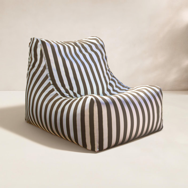Fauteuil à billes Ponce , Acrylique rayé taupe