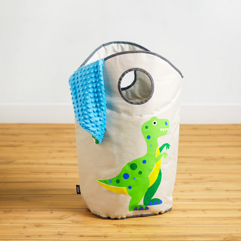 Panier à linge Wildkin Kids - Panier pliable pour garçons et filles, polyester durable avec poignées et dessous en filet - Dinosaure