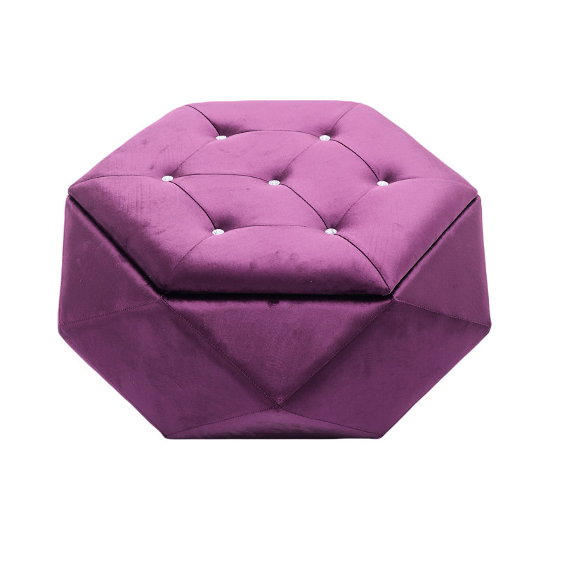Purple Velvet, Polygon Diamond , Storage , Comfortable Seating, Spacious Storage, Bedroom, Living Room Comfortable, Entryway