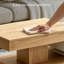 Modern Rotatable Coffee Table with Adjustable LED Lights for Living Room