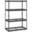 Étagère de rangement standard standard à 4 niveaux réglable, unité de rangement robuste en acier noir profond pour le garage et la maison