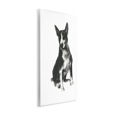 «Charcoal Dog», art mural sur bois par Cartissi