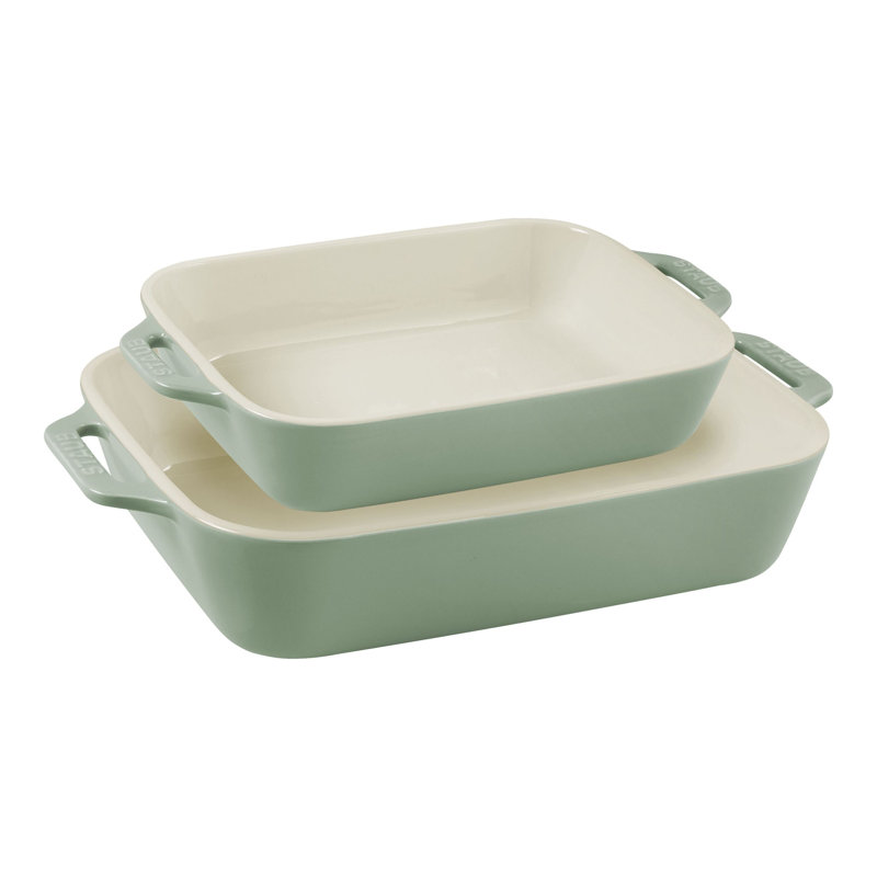 Ensemble de plats de cuisson rectangulaires en eucalyptus Staub