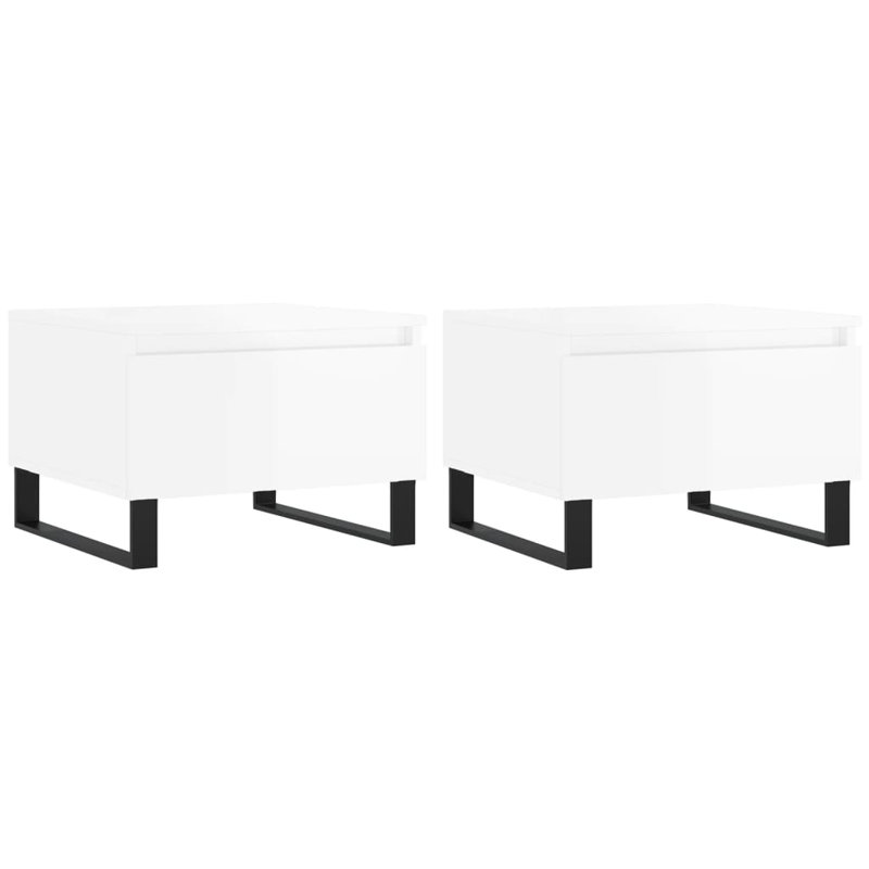 Coffee Table with Storage, High Gloss White