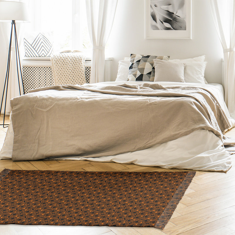 Tapis brun à motif de treillis hexagonal alternatif Mcguigan, Non