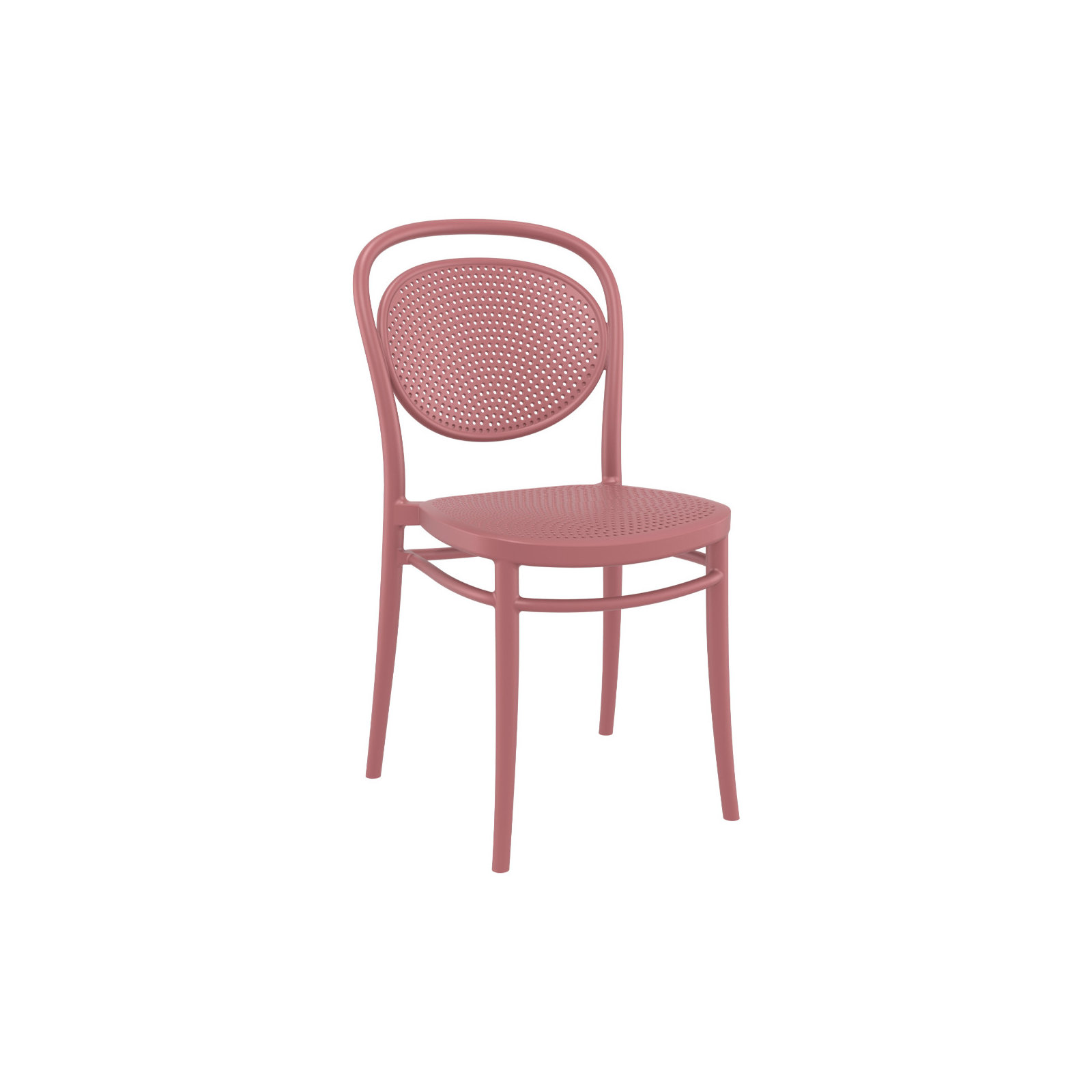 Farrah Stacking Patio Dining Side Chair, Marsala