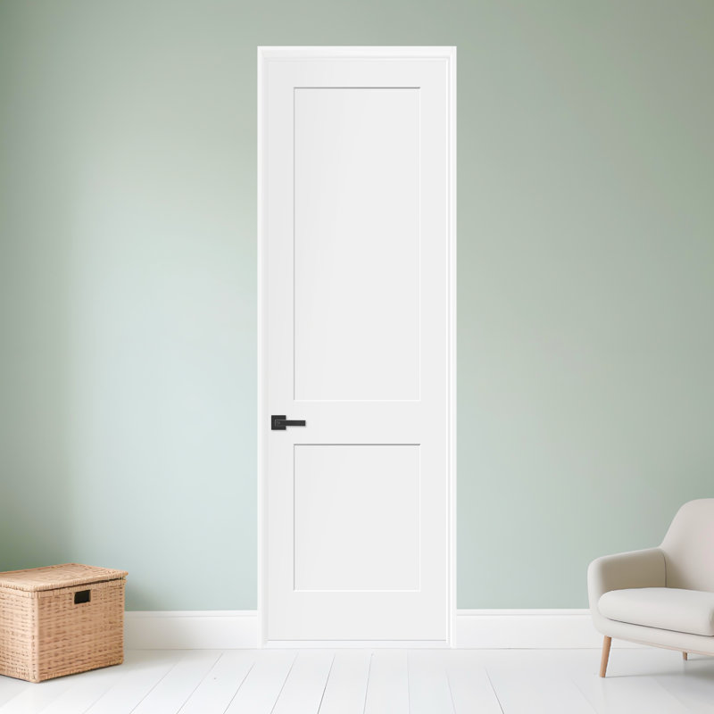96" Solid 2 Panel Shaker Slab Door, 28"x96"
