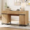 Bureau de direction moderne 59 po avec tiroirs Aadam, bureau d'ordinateur avec station de charge, tiroir-classeur, bureau de rangement en bois pour le travail et les études,