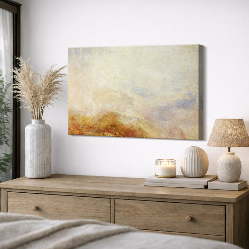 Lumière douce, paysage abstrait, images de salon, impression sur toile encadrée sur toile., H 24 po x l 36 po, Toile tendue