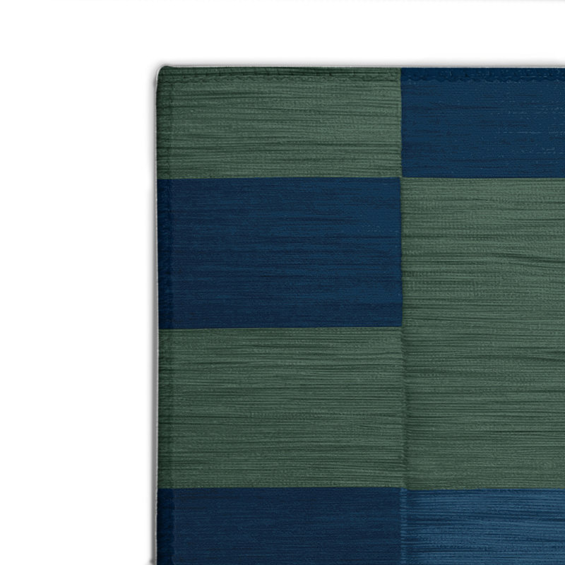 Tapis d'intérieur et d'extérieur à carreaux vert, Rectangulaire 2 pi x 3 pi