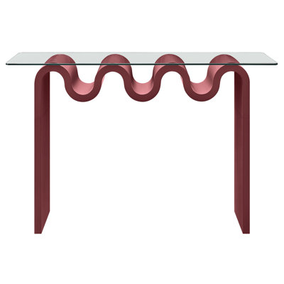Ondine Glass Top 50" Console Table In Spiced Apple