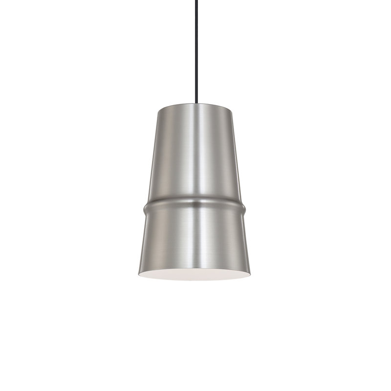 Luminaire suspendu conique à 1 lumière Castor, Nickel brossé