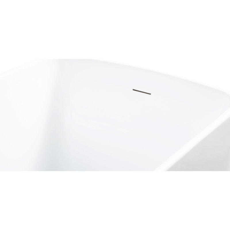 Baignoire de trempage autoportante 49 po en acrylique, baignoire japonaise carrée, blanc brillant, accessoire de salle de bain fiable, garantie de la qualité
