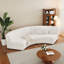 Canapé moderne incurvé pouvant accueillir 4 adultes - causeuse combinée 2 pièces, tissu bouclé blanc, canapé incurvé surdimensionné pour le salon, canapé modulaire octogonal contemporain avec coussins décoratifs
