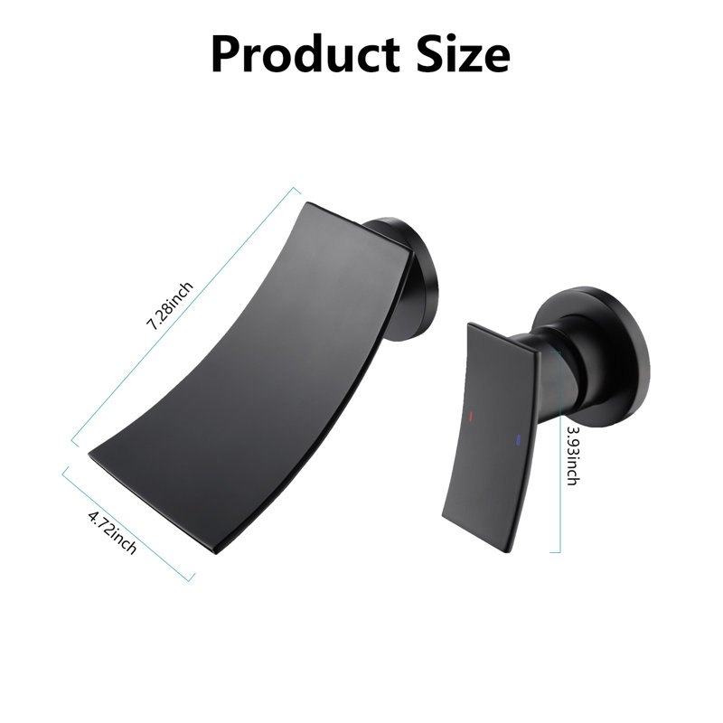 Wall Mounted Optional 2-handle Bathroom Faucet, Matte Black