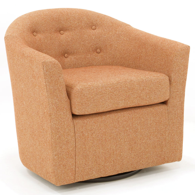 Antai Upholstered Swivel Barrel Chair, Autumn