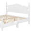 Structure de lit plateforme en bois, lit plateforme de style rétro avec support en lattes de bois