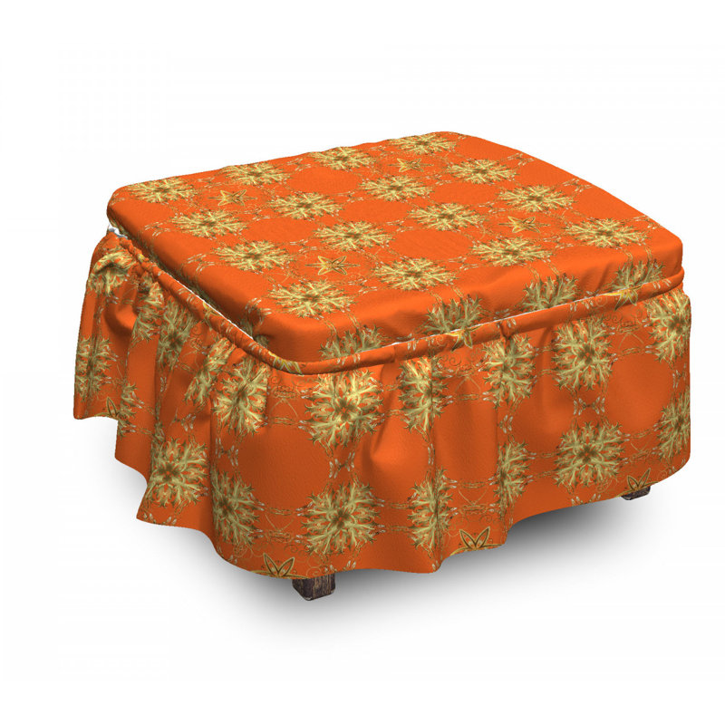Housse pour repose-pieds abstraite orientale